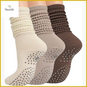 Women's Grip Slouch Socks for Yoga Pilates Barre Workout Non-Slip